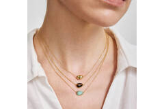  Wanderer - Gliederketten - Silber / 14kt GP - Cat's Eye - 45cm